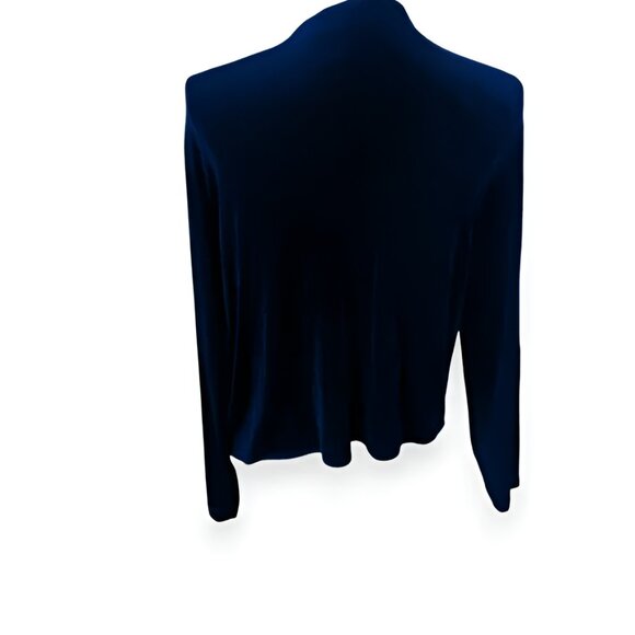 NWT Chicos Travelers Navy Blue Tie Waist Minimalist Cardigan Blouse Top 0 S - Picture 5 of 5